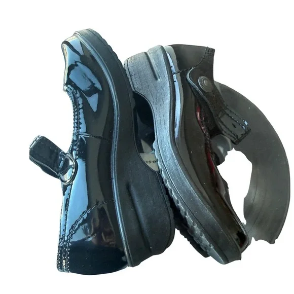 Easy Works Black Patent Mary Jane Shoes Womens 7W Slip Resistant Work Comfort - Picture 7 of 10